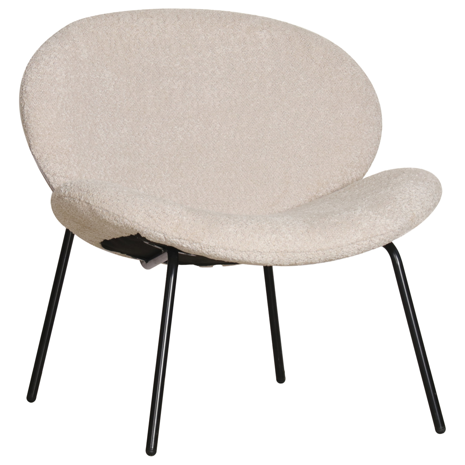 Fauteuil en tissu beige chiné SACHA