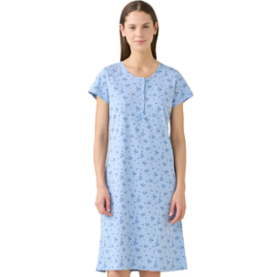 Camicia da notte donna estiva in cotone articolo flower. Noidinotte