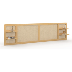 Tête de lit Eve en cannage avec étagères 240cm