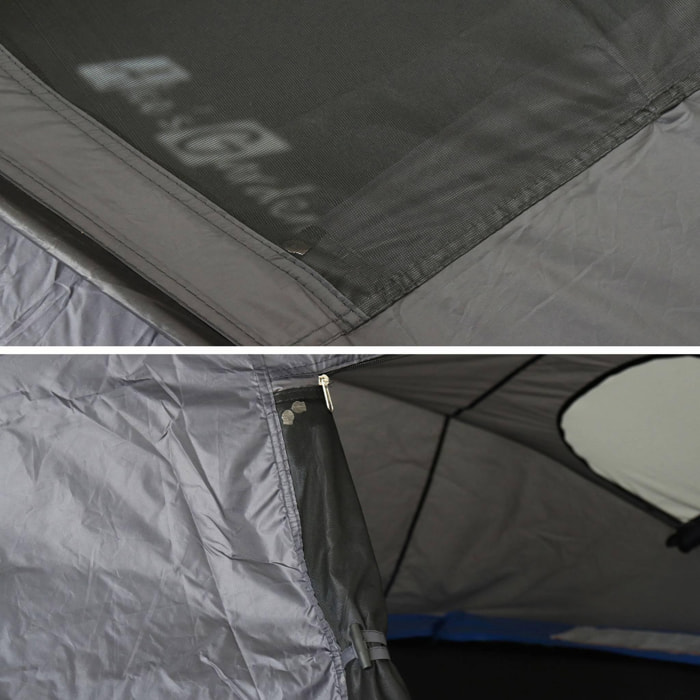 Tente de camping pour trampoline Ø430cm (filet intérieur et extérieur) polyester. traité anti UV. 2 portes. 4 fenêtres & sac de transport