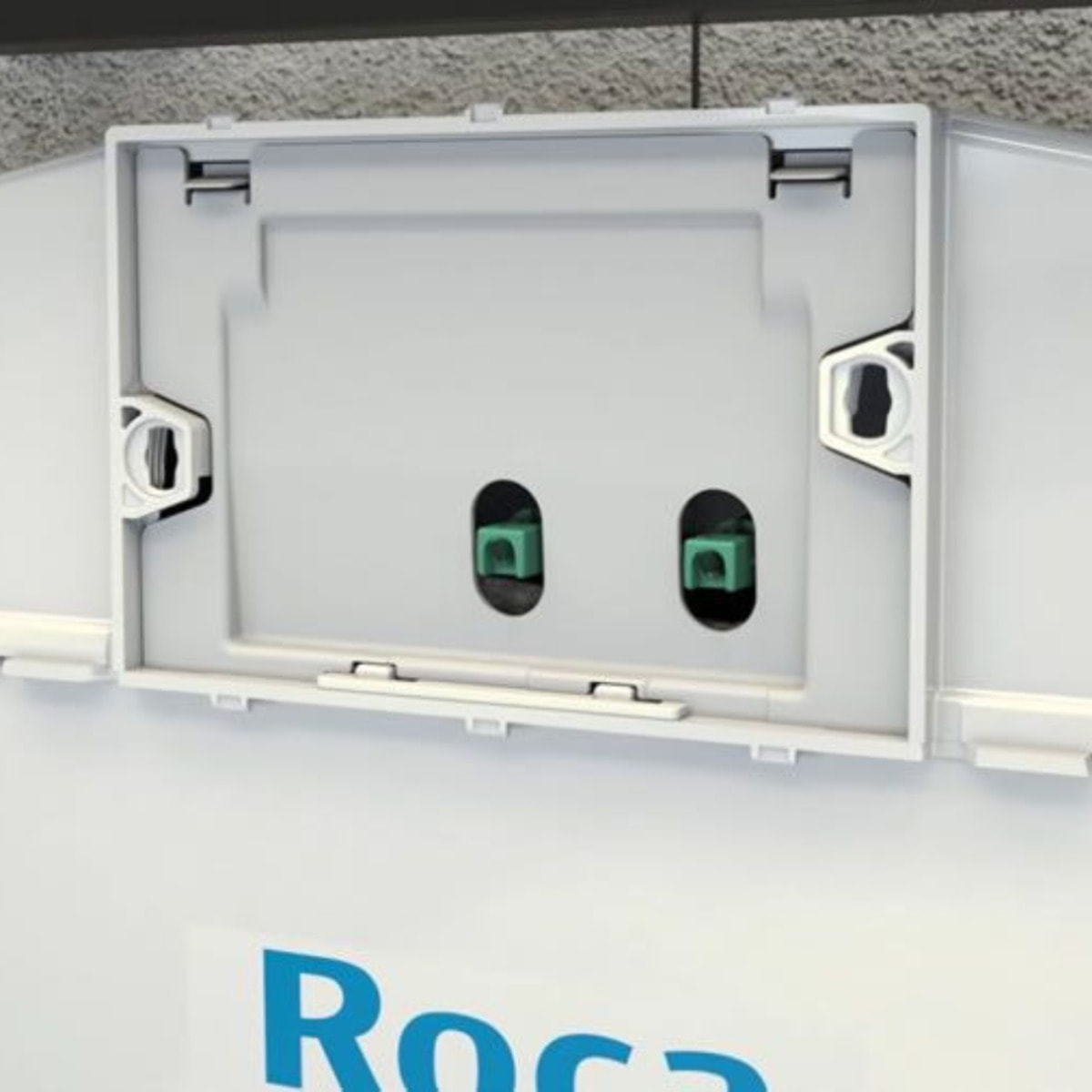 Pack WC bâti-support + WC suspendu sans bride Ceramia + abattant SoftClose + plaque blanche (ROCACETOR1DE)