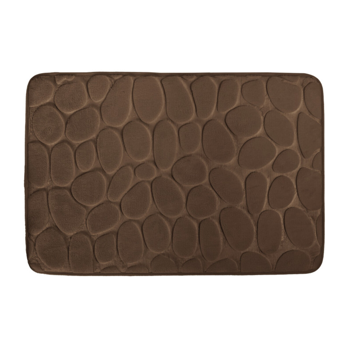 Tapis de bain Microfibre PEBBLE Marron Chocolat MSV