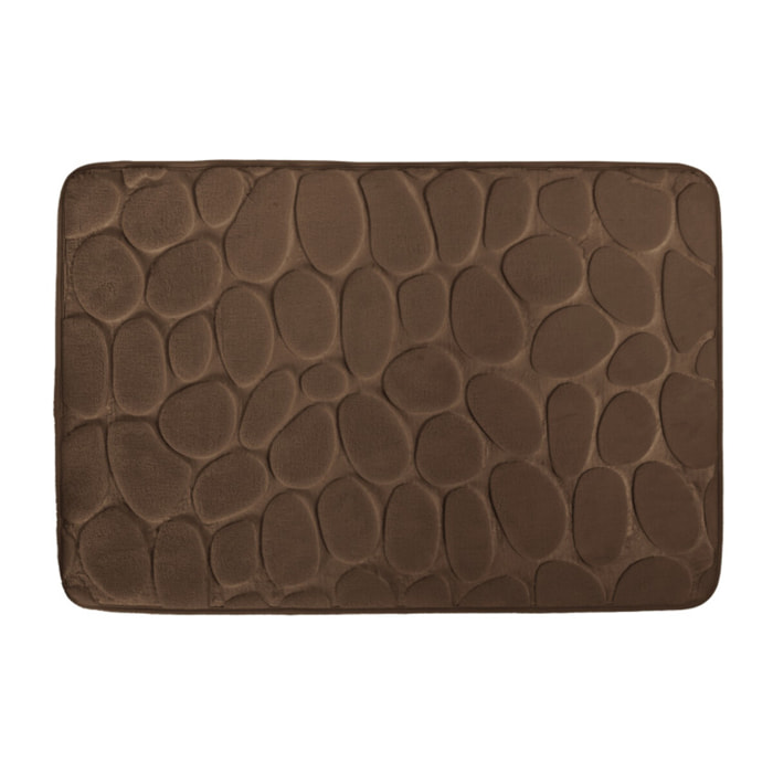 Tapis de bain Microfibre PEBBLE Marron Chocolat MSV