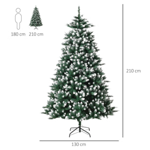 Árbol de Navidad Puntas Blancas Artificial con Soporte 210 cm