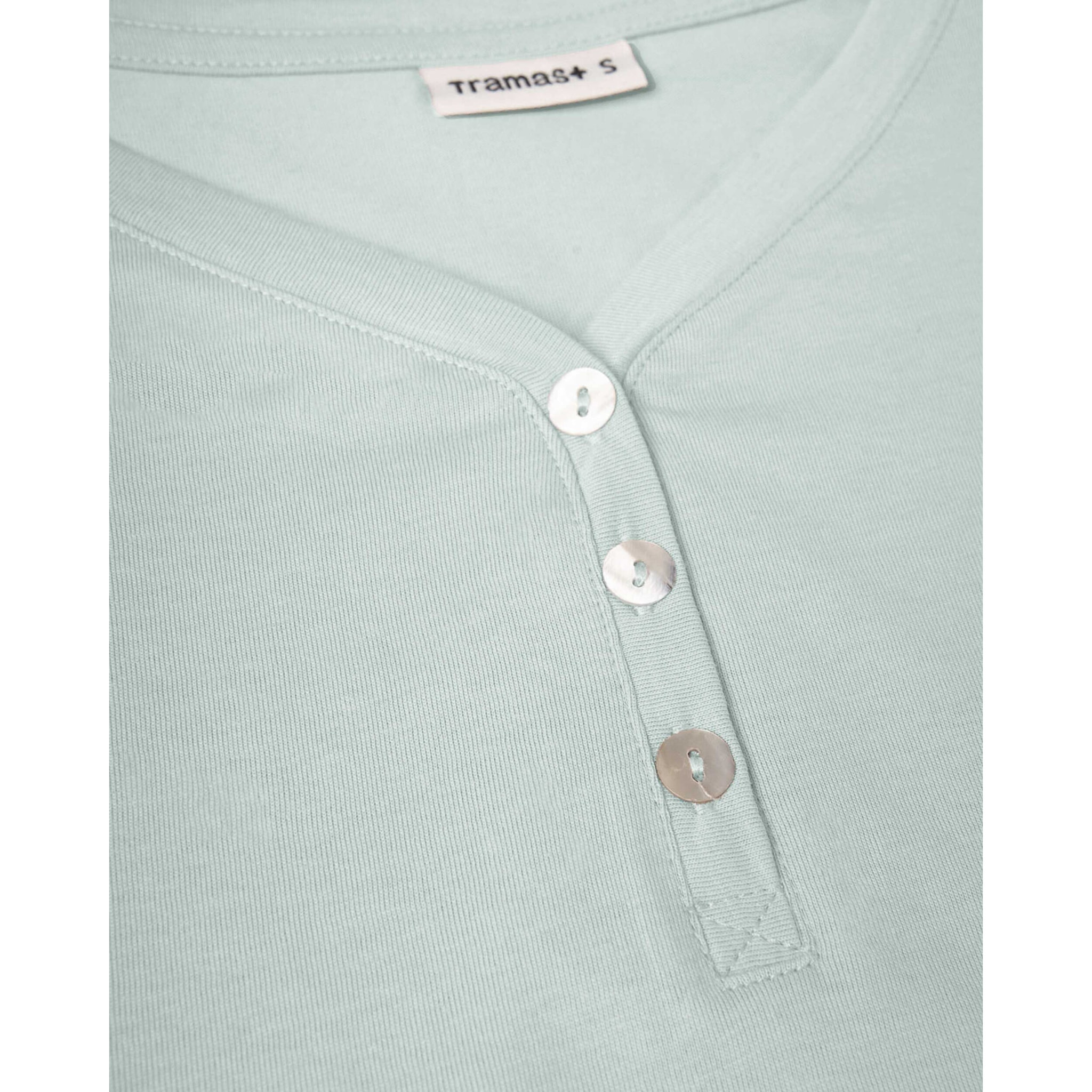 Pigiama lungo belinda in cotone con scollo a v, verde acqua