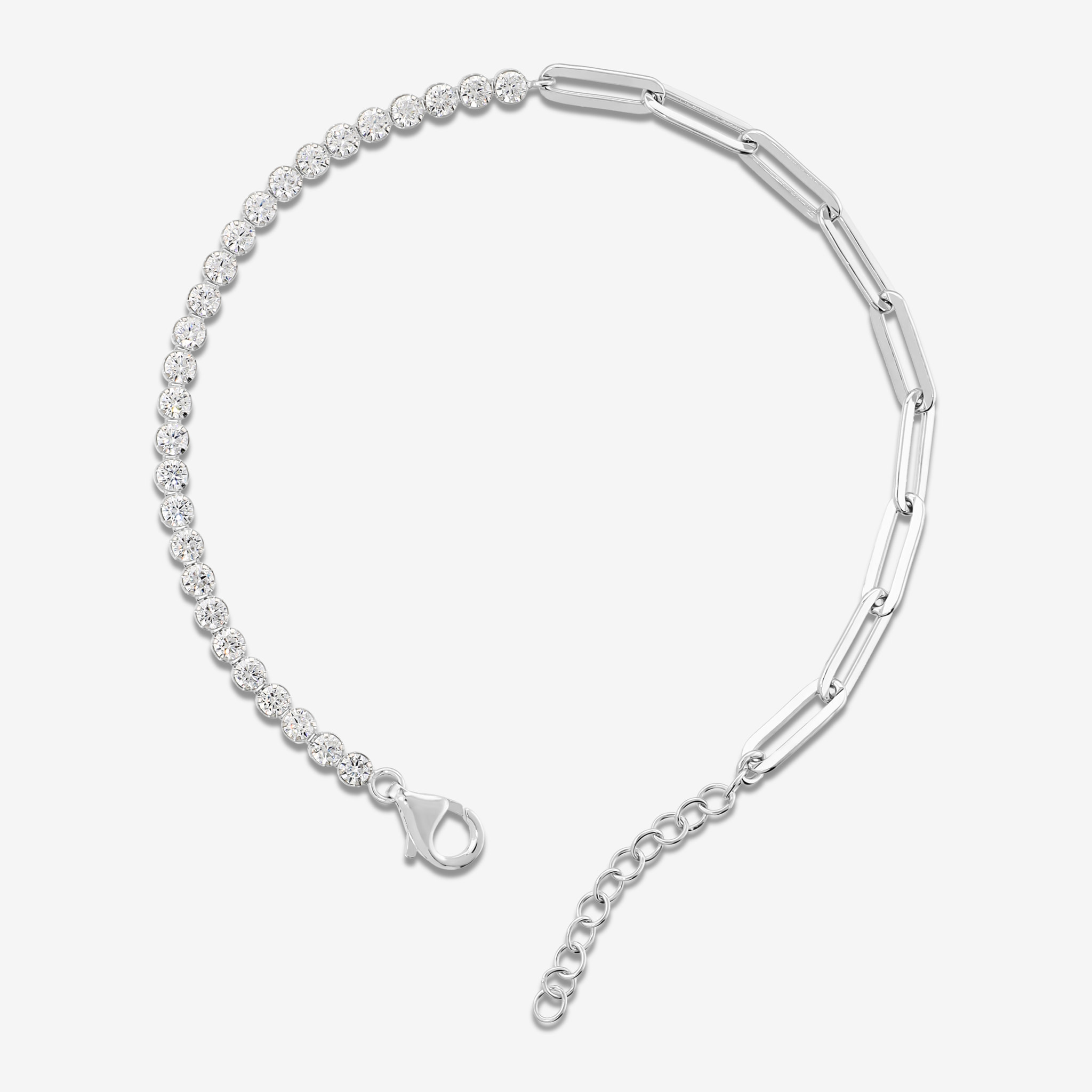 Bracciale Tennis con Maglie Rettangolari in Argento 925