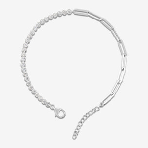 Bracciale Tennis con Maglie Rettangolari in Argento 925