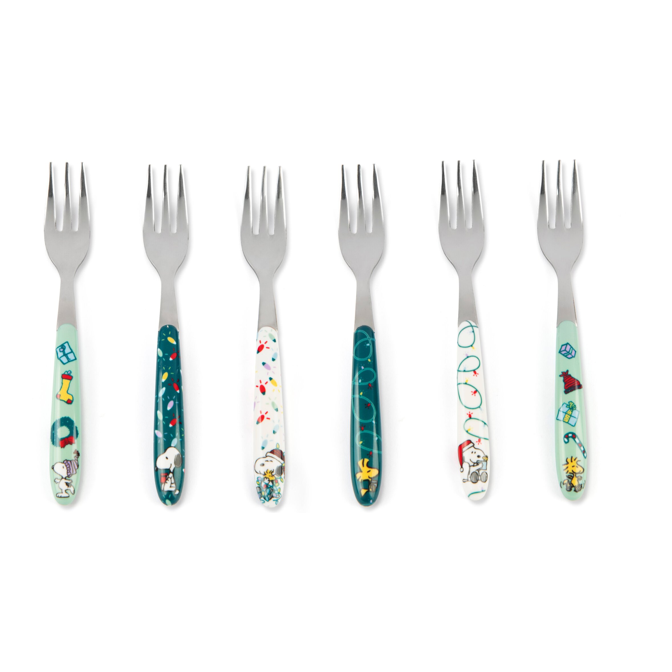 Set 6 fourchettes à dessert Excelsa – Peanuts Shiny And Bright, Acier inox Multicolore