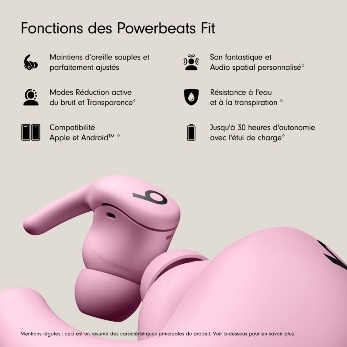 Ecouteurs sport BEATS Powerbeats Fit Rose