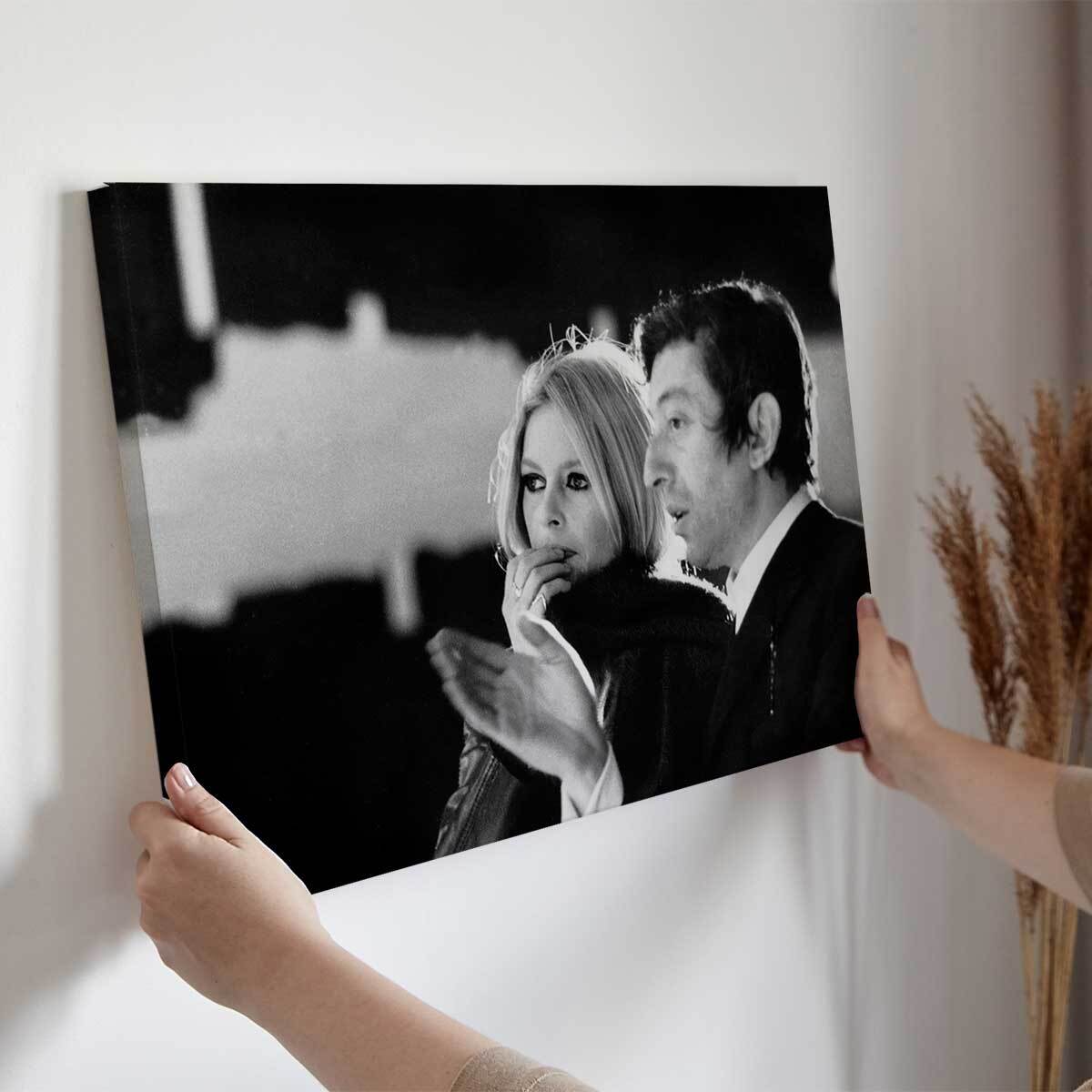 Tableau acteurs Photo de Brigitte Bardot et Serge Gainsbourg Toile imprimée
