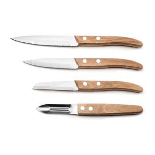 Essence - Set di 4 coltelli Essentiel "Legno naturale"