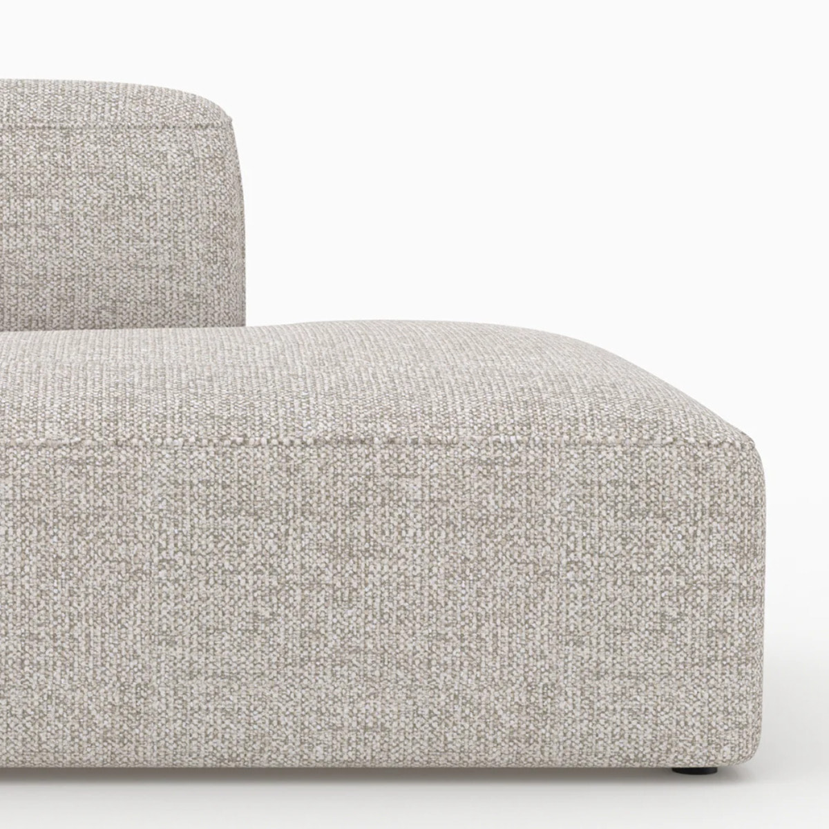 Méridienne dossier à gauche pour canapé modulable en tissu beige - Hestia