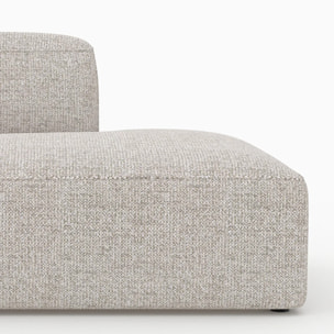 Méridienne dossier à gauche pour canapé modulable en tissu beige - Hestia