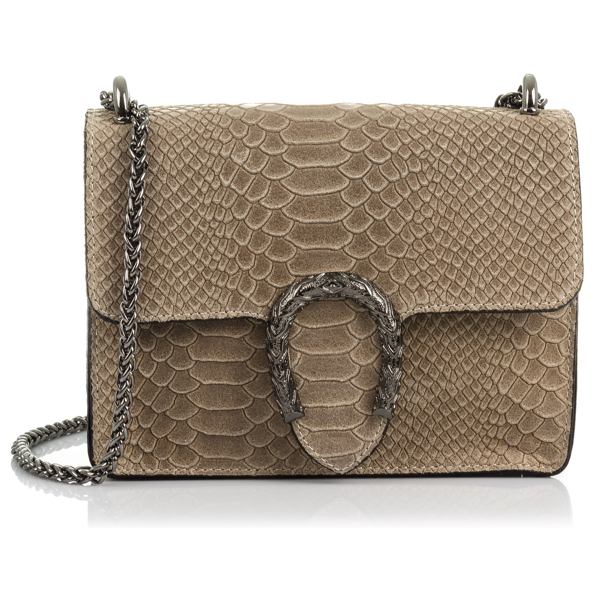 Lorenza Borsa a mano Donna.Pelle autentica Scamosciato Incisione Serpente