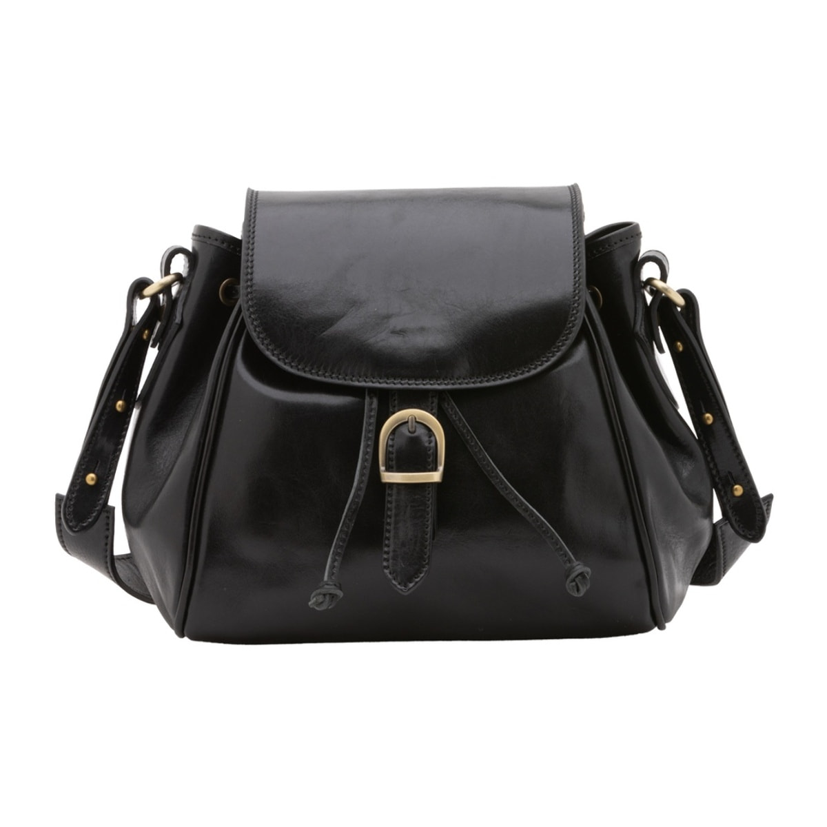 Borsa a secchiello da donna - Modello False - Vera pelle - 24.0 x 24.0 x 14.0 cm