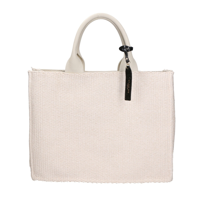 Borsa a mano da donna - Modello False - Misto pelle e tessuto - 31.0 x 41.5 x 15.5 cm