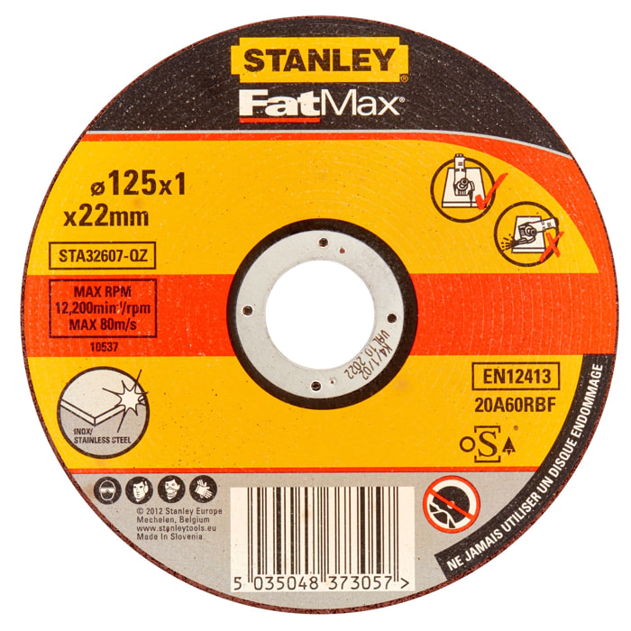 Stanley Disque aggloméré fin à tronçonner l'inox 125x1.0