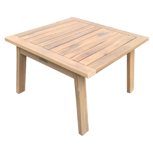 Salon de jardin en acacia 2 places GILI - coussins gris