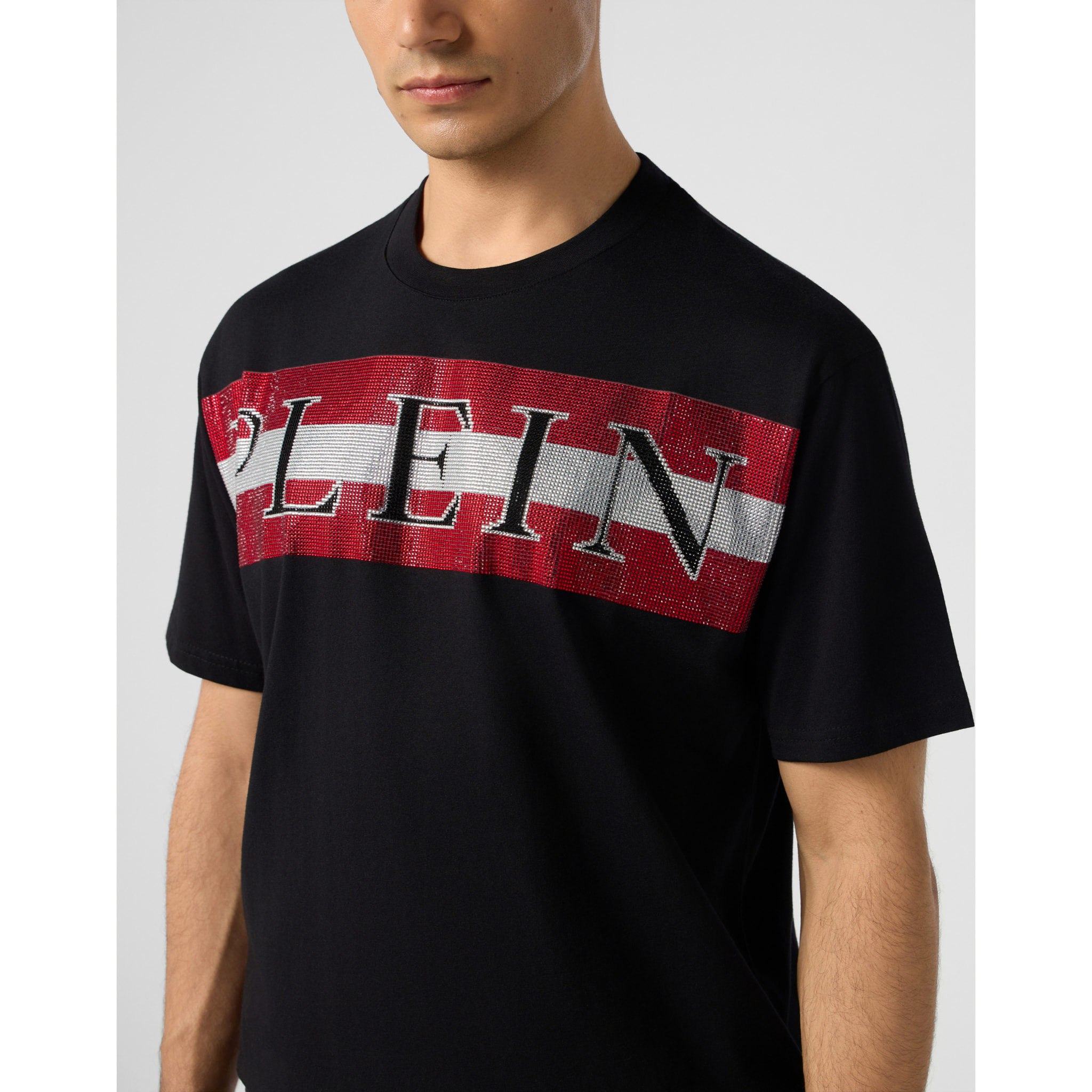 PHILIPP PLEIN Camiseta de cuello redondo y manga corta LOGO