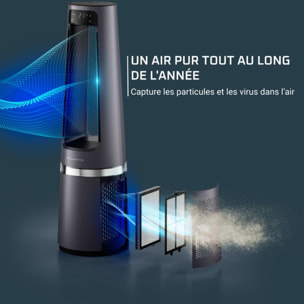 Purificateur d'air, ventilateur, chauffage ROWENTA Eclipse 3 en 1 connect QU5072F0