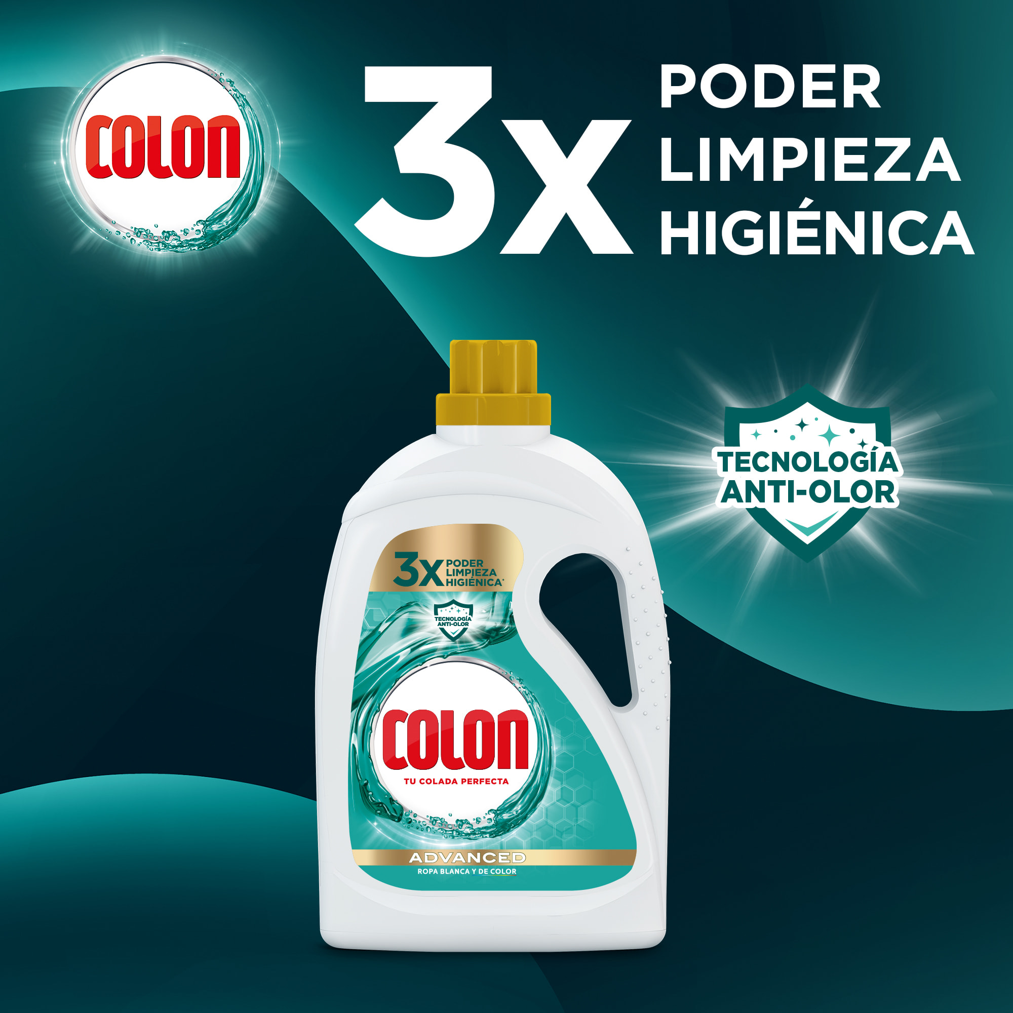 Colon Higiene Advanced Detergente para la lavadora Gel 80 lavados (2x40 dosis)