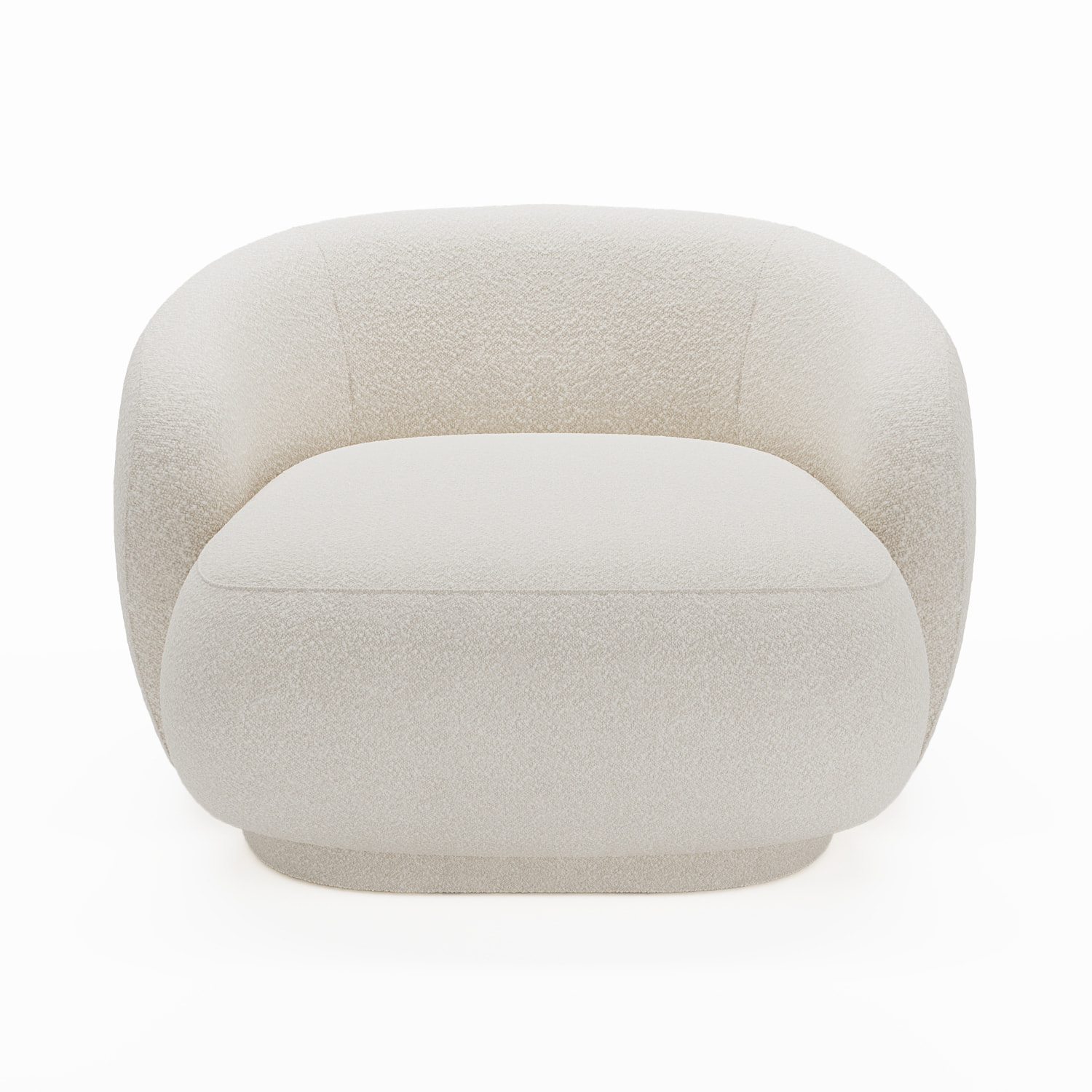 Loveseat Joshua - Fauteuil 1 place et demie en tissu bouclette crème