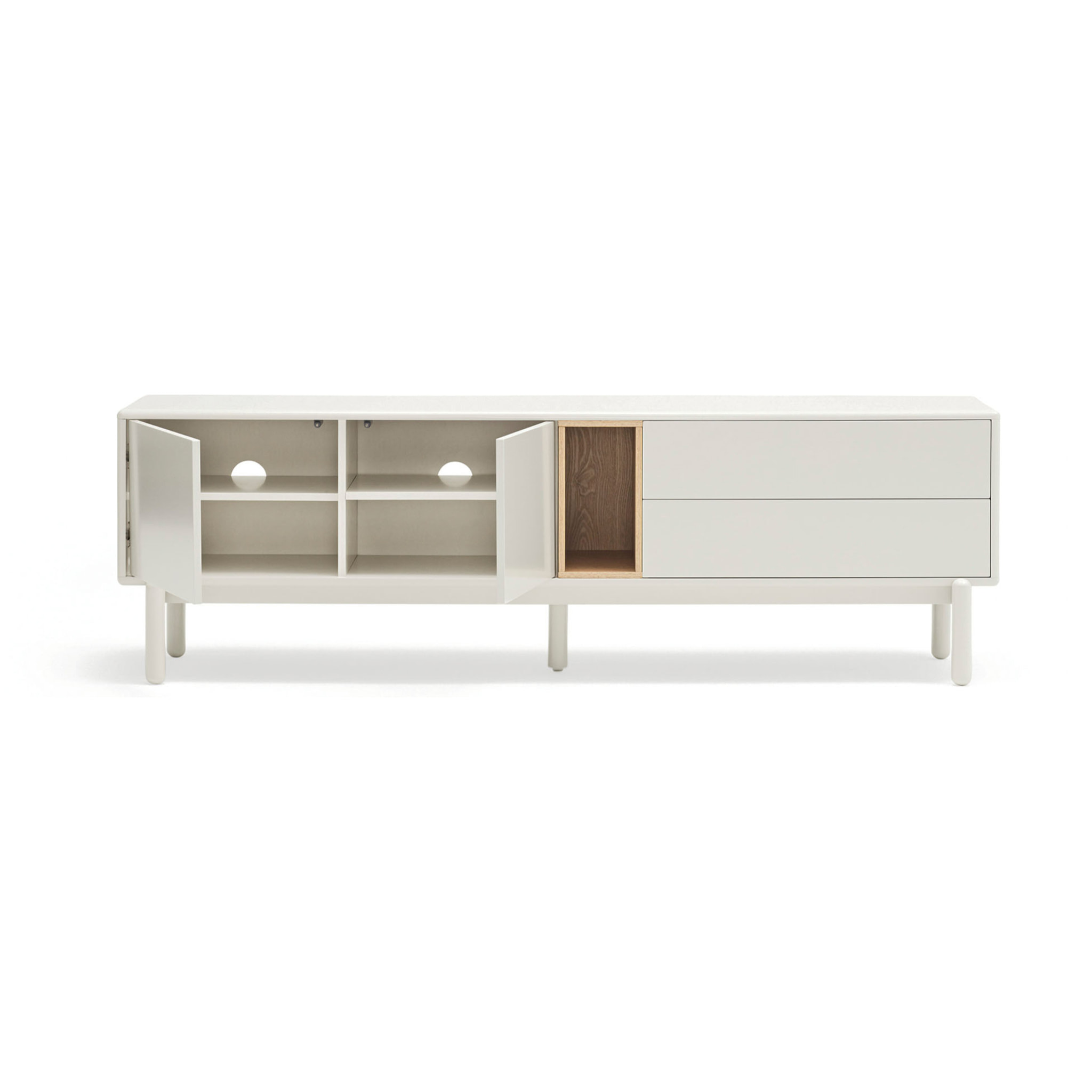 Mueble de televisión Corvo 2 puertas y 2 cajones de 180cm crema