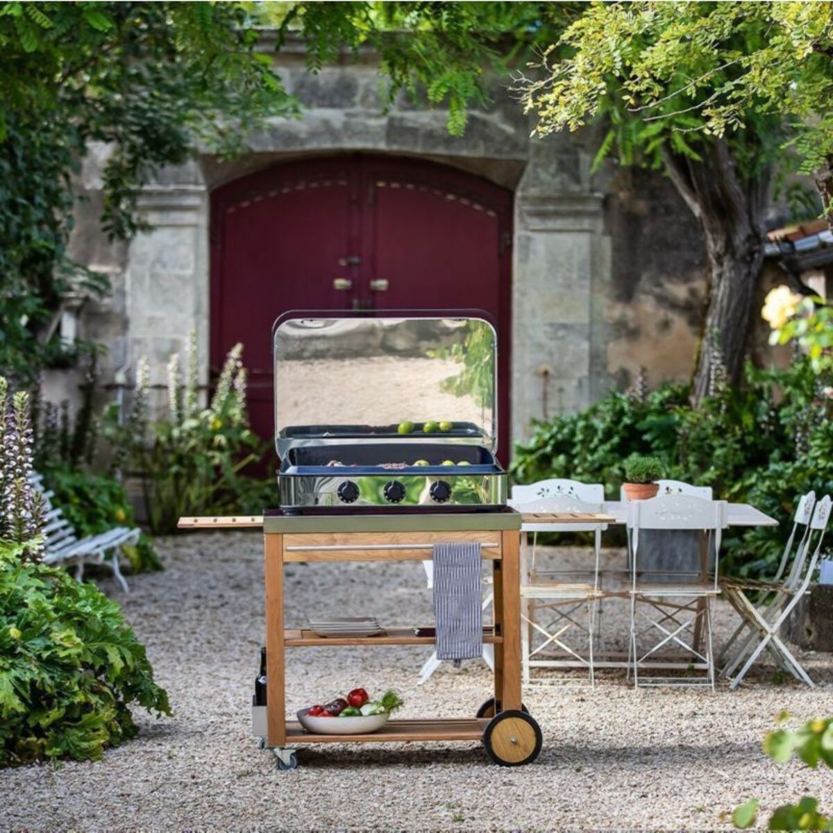 Plancha gaz ENO 80 cm Inox 3 brûleurs à poser, 69x40 cm