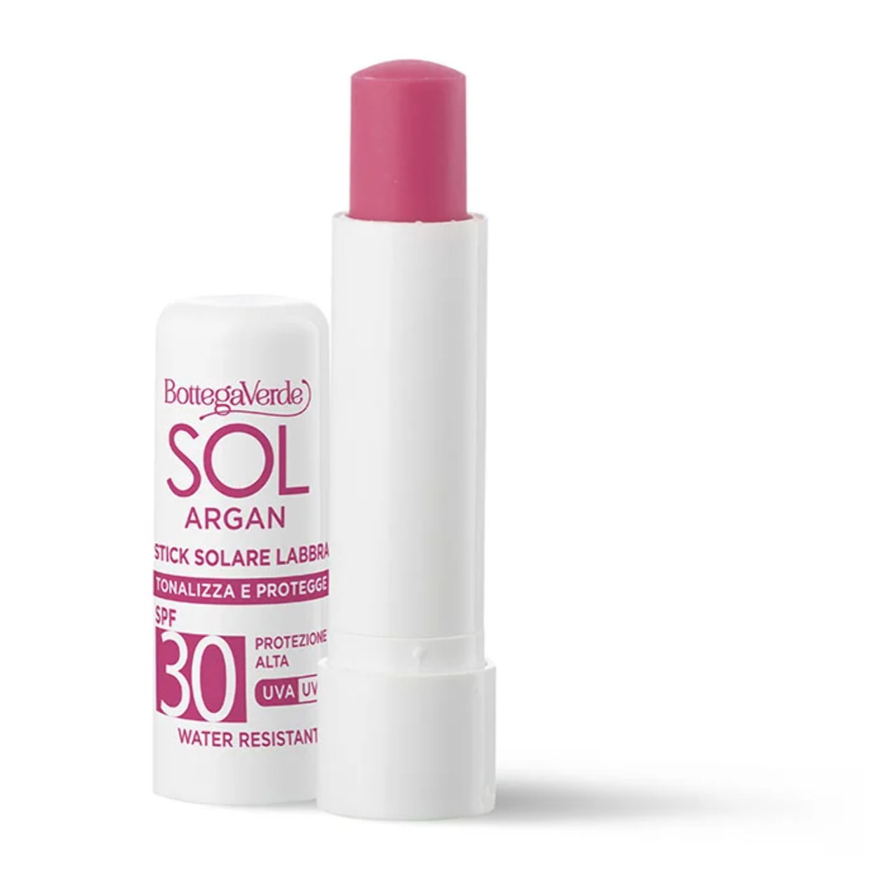 SOL Argan - Stick labbra solare  - tonalizza e protegge - con olio di Argan e Vitamina E - protezione alta SPF30 water resistant