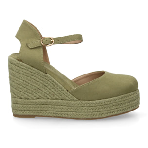 Alpargata cuña mujer talón cerrado y pulsera tobillo