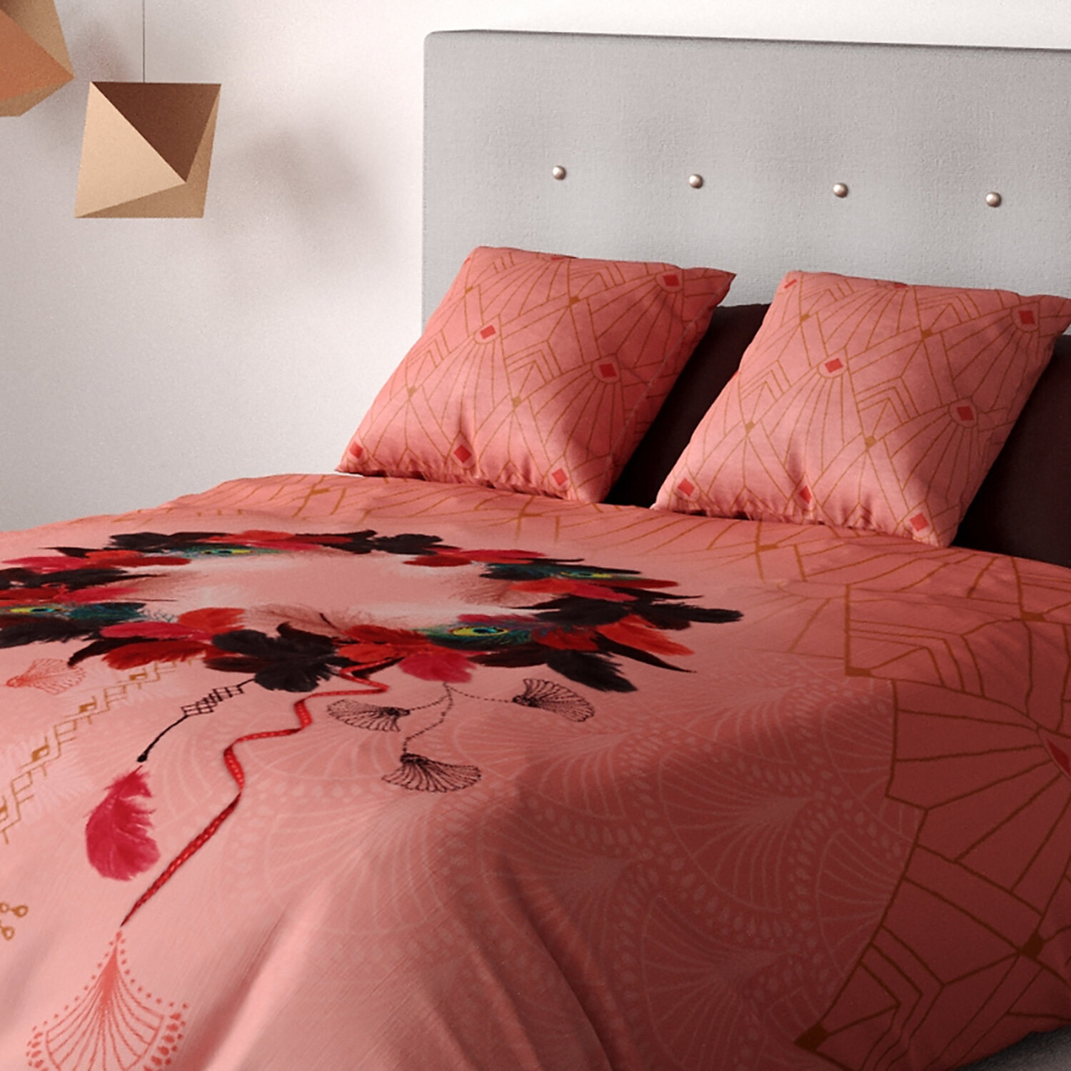 Parure De Couette 3pcs 100% Coton 47 Fils-cancan Dream