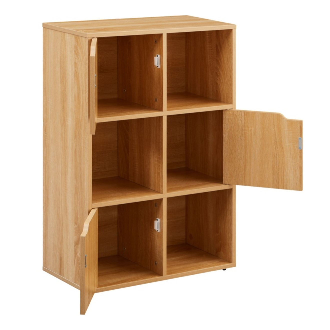 Libreria moderna 6 cubi con 3 ante rovere - Ubli