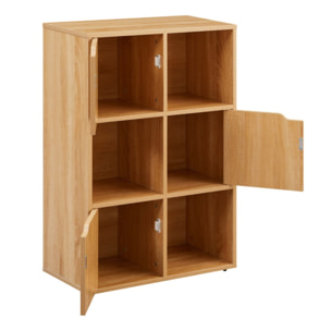 Libreria moderna 6 cubi con 3 ante rovere - Ubli