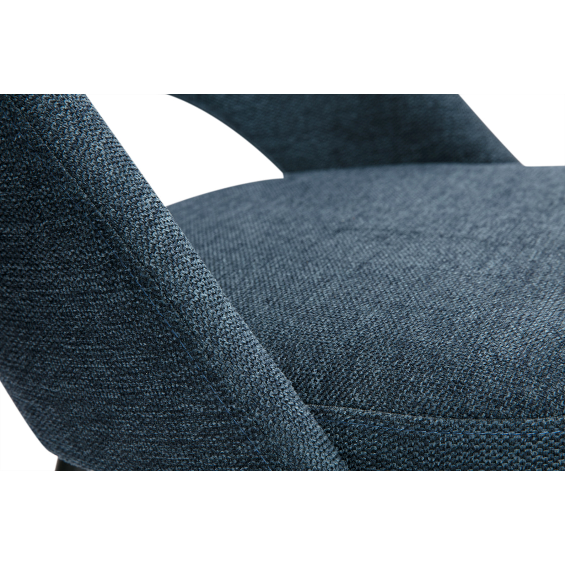 Chaises vintage en tissu effet velours texturé bleu foncé et métal noir (lot de 2) COSETTE