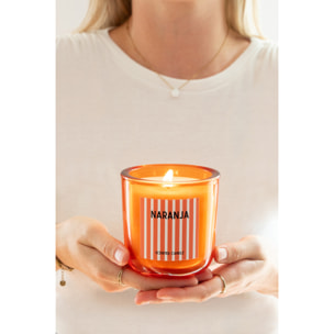 J-Line Bougie Parfumée Naranja - Mandarin Moments - verre - orange - large