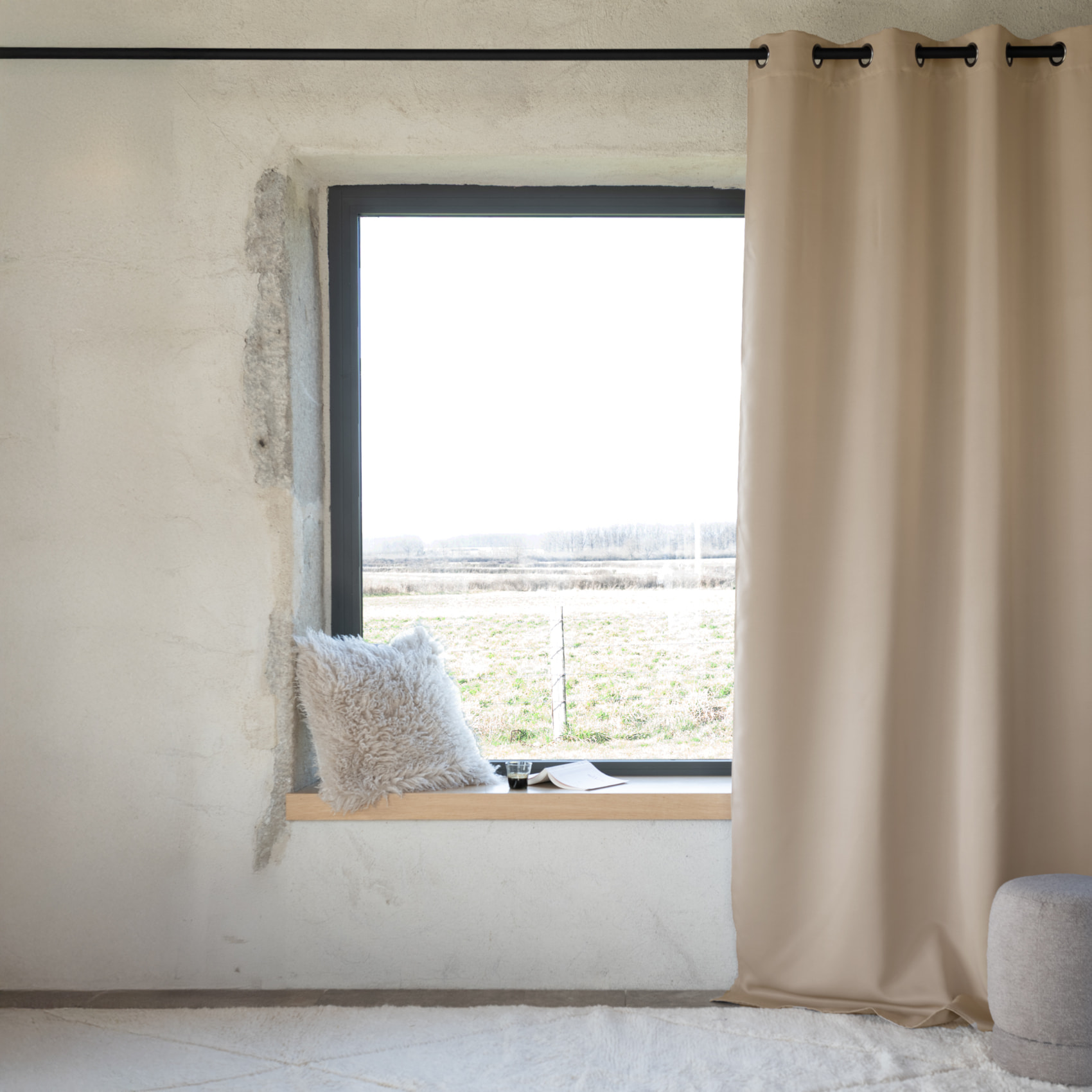 Rideau occultant ignifugé M1 non feu - Beige