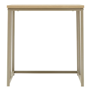 Lot de 2 tables gigognes Duna carrées 40/45cm beige