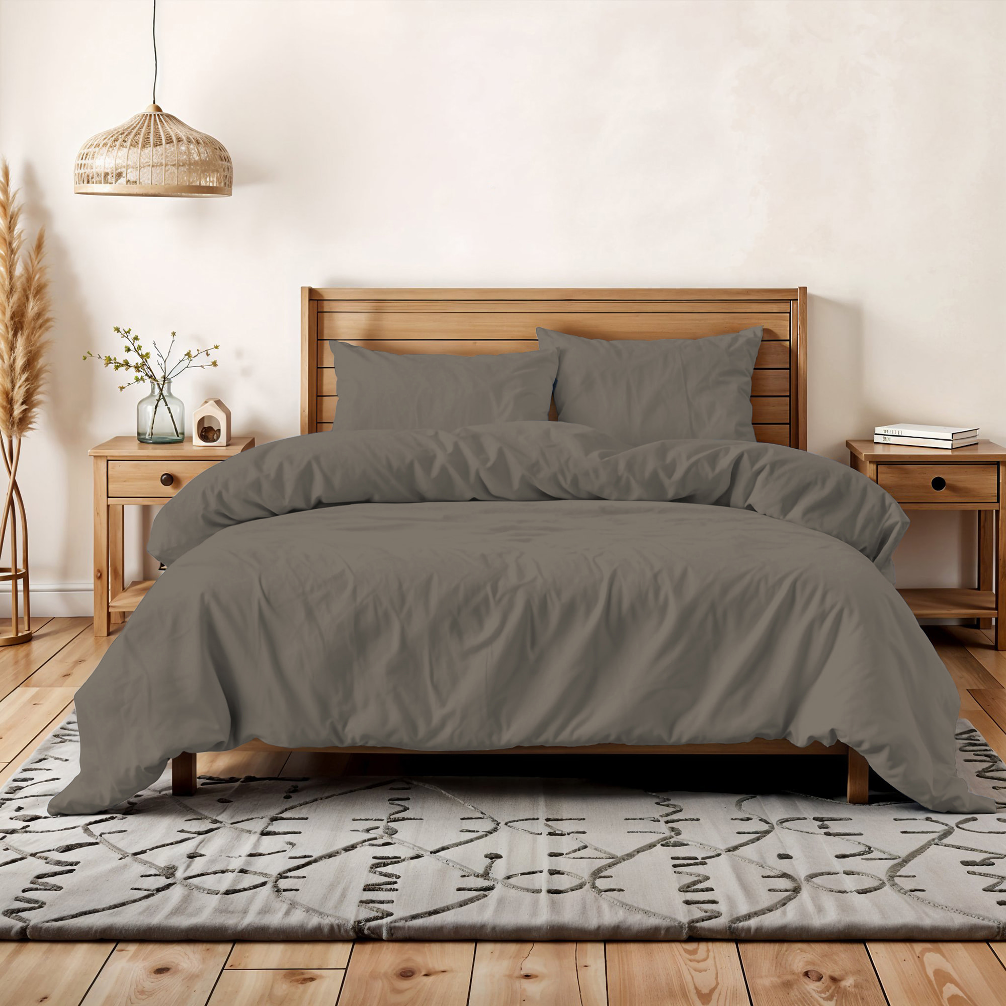 PARURE COPRIPIUMINO WATER WASHED, 100% Microfibra, No Stiro - NOCCIOLA