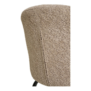 Set 2 sedie da pranzo Safira in Bouclé Beige con Gambe Nere