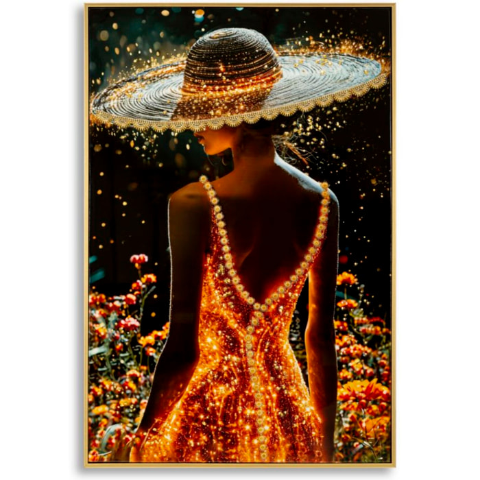 STAMPA DECORATA SU TELA LACCATA C/CORNICE ILLUMY -B- CM 62X3,5
X92