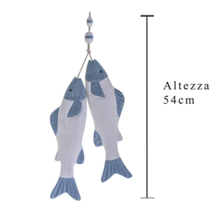 Pesci Da Appendere. Altezza 54 Cm - Pezzi 3 - 8X54X6cm - Colore: Blu - Bianchi Dino - Marina, Decori Tema Marino