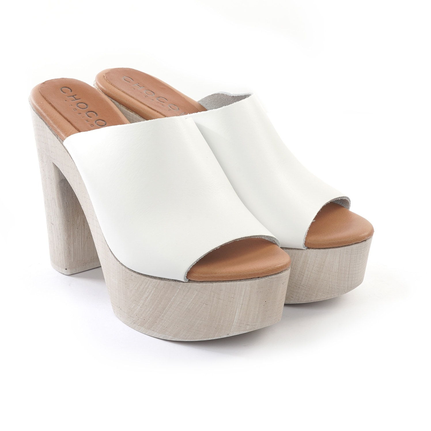 MULE TACCO CHOCOLA' BIANCO