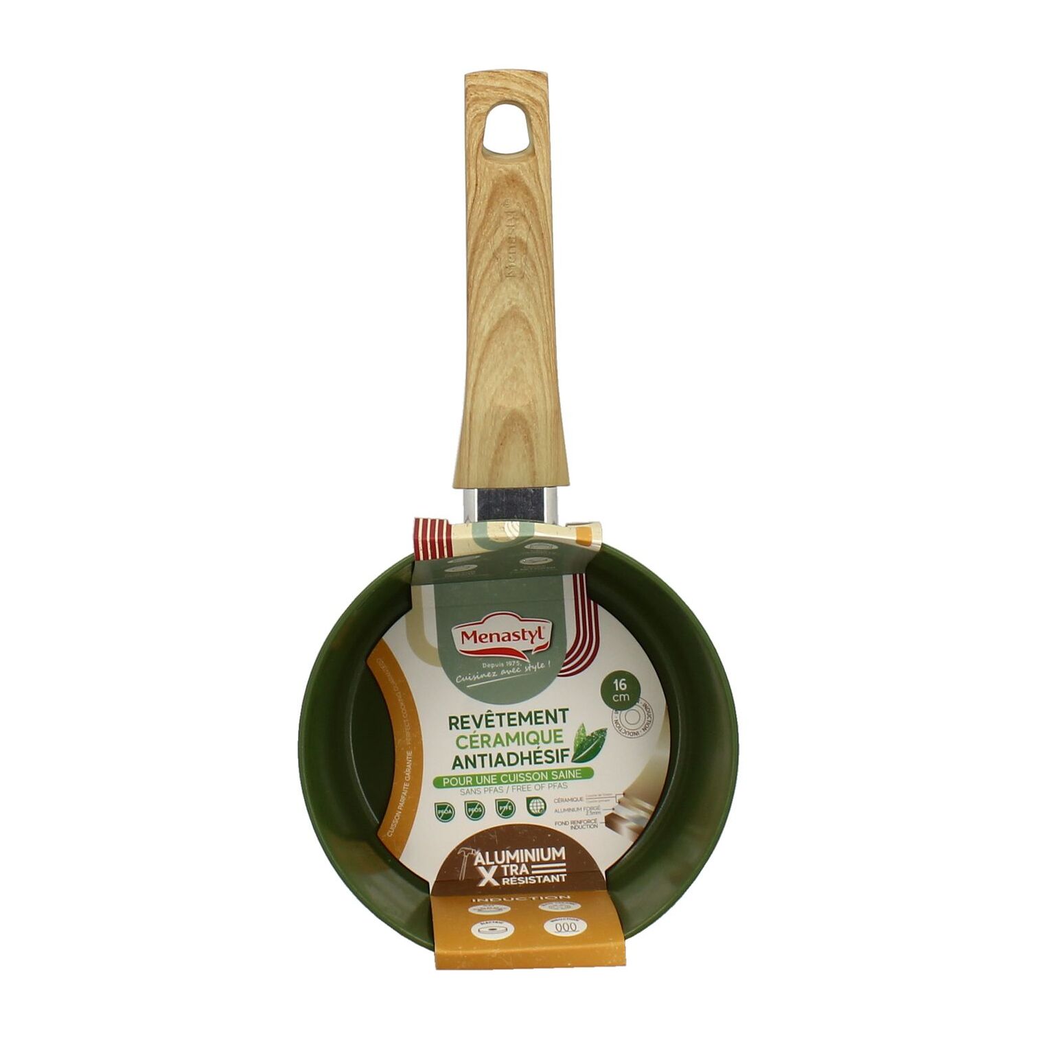 Casserole 16cm avec revêtement céramique vert - tous feux COLORAMA