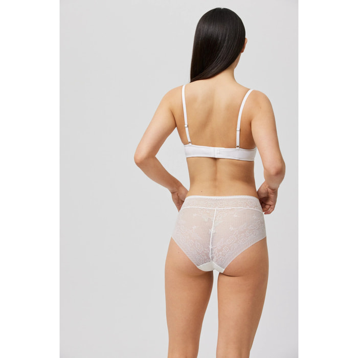 Slip maxi invisibile con pizzo avorio