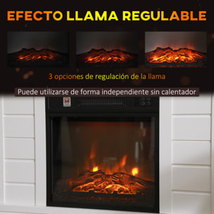 Chimenea Eléctrica 1800W Chimenea Decorativa con Efecto de Llama Mando a Distancia Temporizador Semanal Protección Contra Sobrecalentamiento para Sala 30 m² Blanco