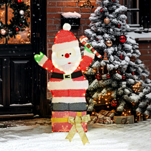 Père Noël lumineux H.93cm - 97 LEDs blanc chaud - décoration de Noël extérieure norme IP44