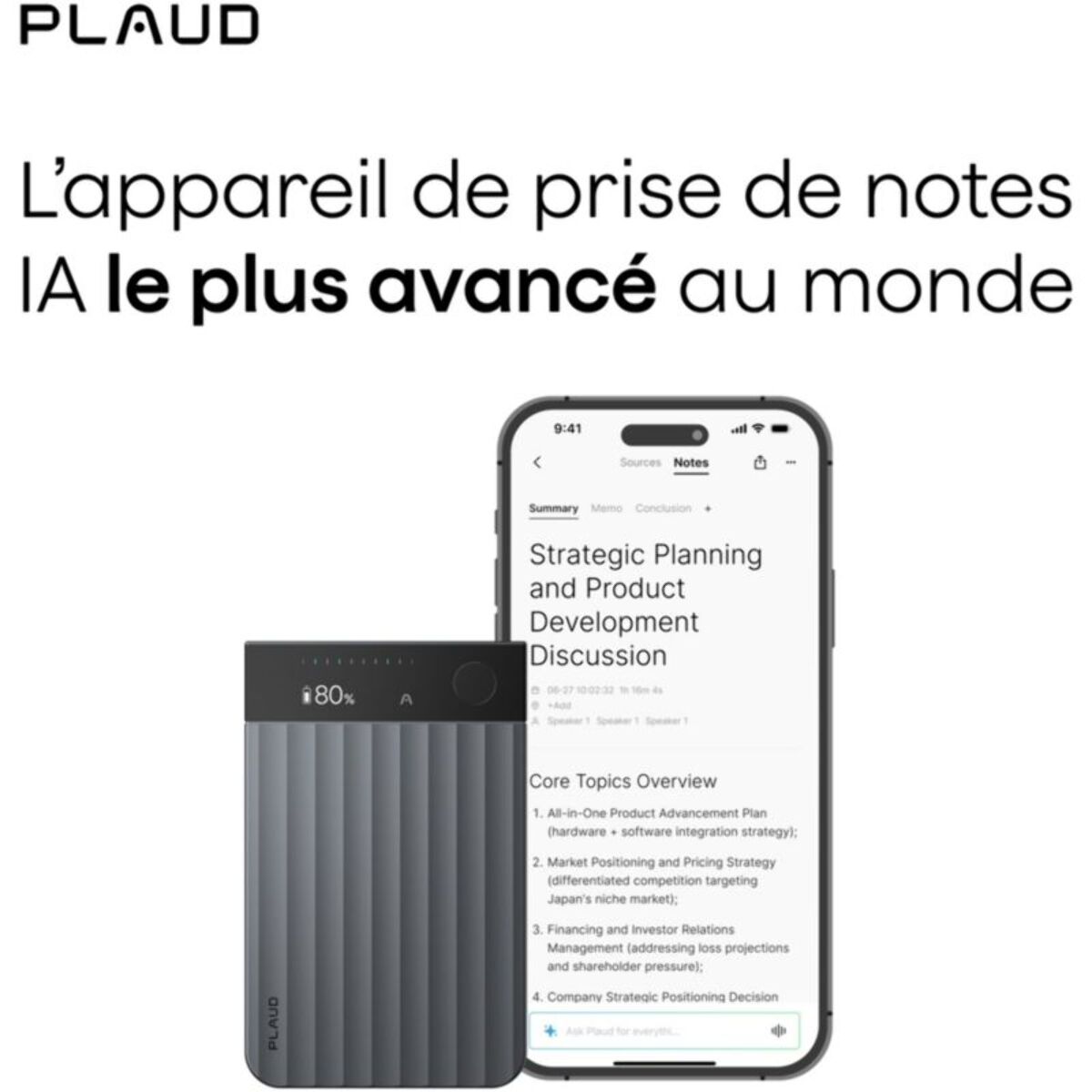 DICTAPHONE PLAUD Note Pro Noir