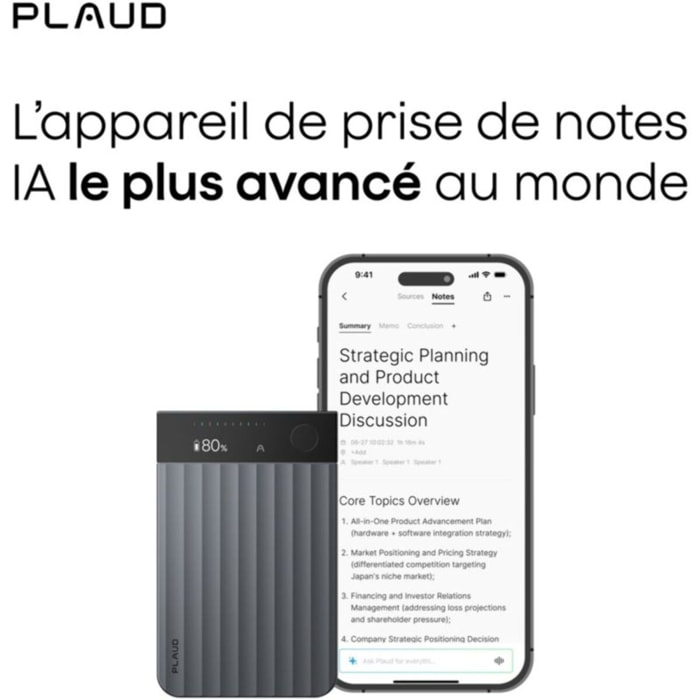 DICTAPHONE PLAUD Note Pro Noir