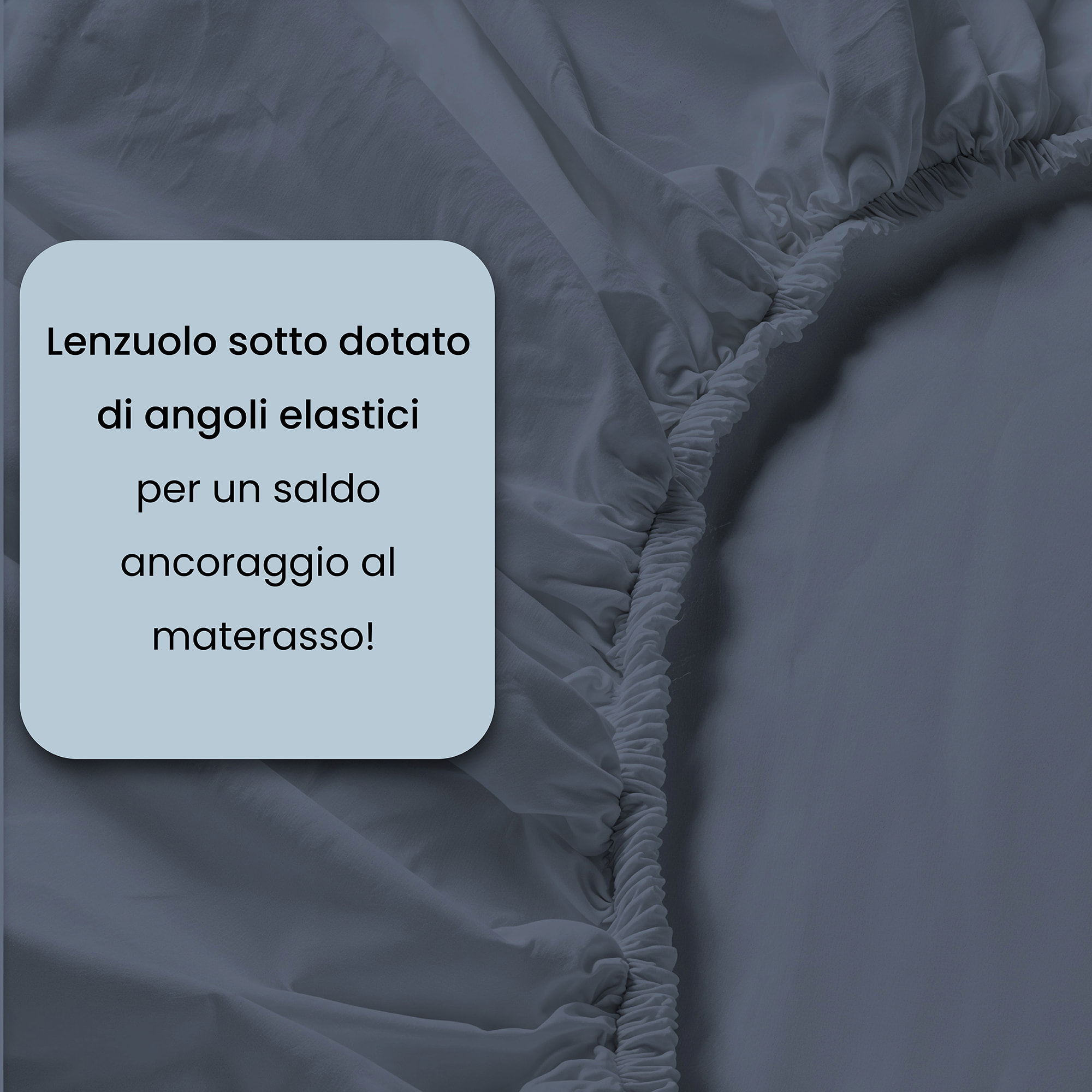 COMPLETO LETTO WATER WASHED, 100% Microfibra, No Stiro - BLU