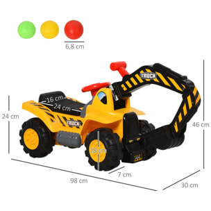 4 en 1 Excavadora Juguete para Niños con Pala Caja Amarillo